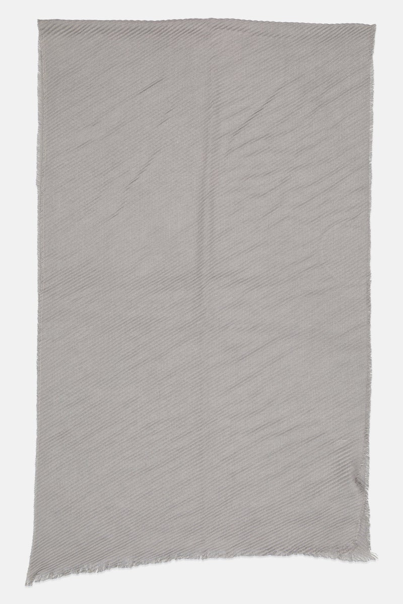 London Fog Women Metallic Knitted Scarf  80 L x 62 H cm, Grey - Image 2