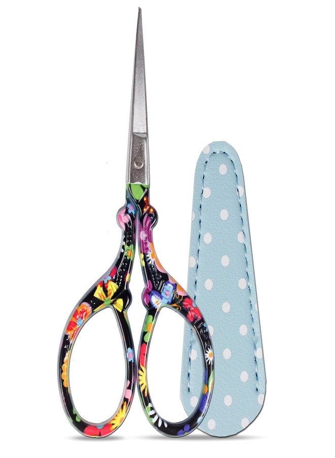 Hisuper Sewing scissors sharp Embroidery Crafting Threading Scissors with Leather Scissors Cover for Needlework Craft Art Work Manual Handicraft DIY Tool - Image 1