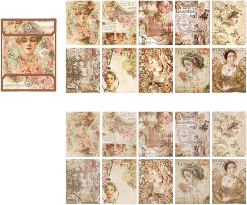20 Sheets Aesthetic Decorative Paper Scrapbooking Embellishment For Journal Planner - Image 1