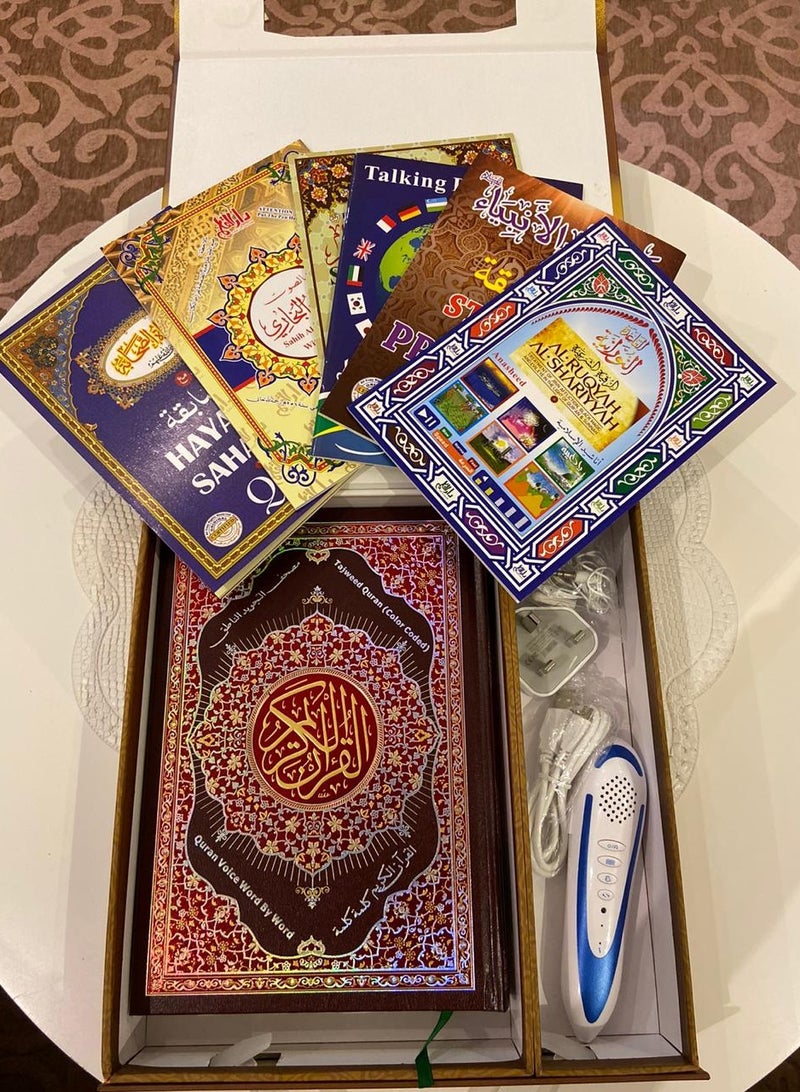 Talking pen reader device Charger with USB cable Ear Headphone Educational brochures - Image 1