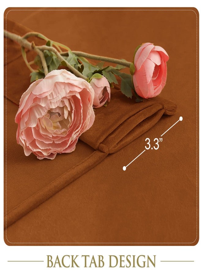 StangH Burnt Orange Velvet Curtains - Luxury Holiday Home Decoration Heavy Thick Backdrops Light Blocking Thermal Insulated Drapes for Bedroom, W52 x L84 inches, 1 Panel - Image 4