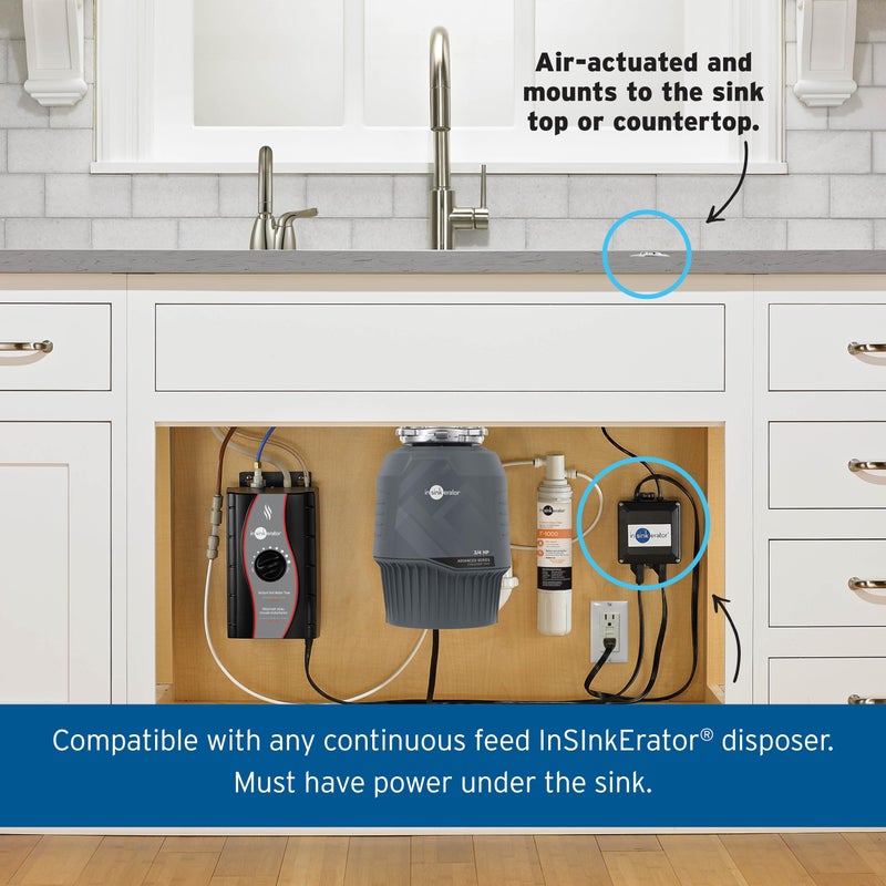 INSINKERATOR Garbage Disposal Air Switch Kit, Dual Outlet Sink Top Switch Button for All INSINKERATOR Food Waste Disposer Models, Chrome/White STS-OO - Image 3