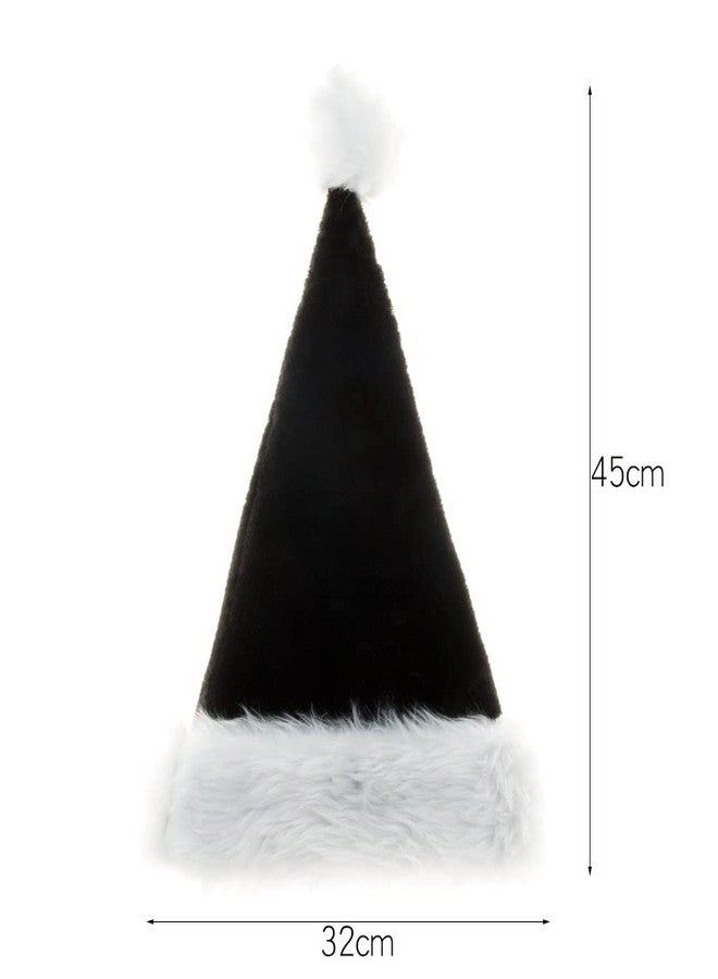 LKQBBSZ Christmas Hat Santa Claus Hats Thicken Xmas Holiday Hat Women Men for Christmas New Year Festive Party Supplies (Black-Adult) - Image 4