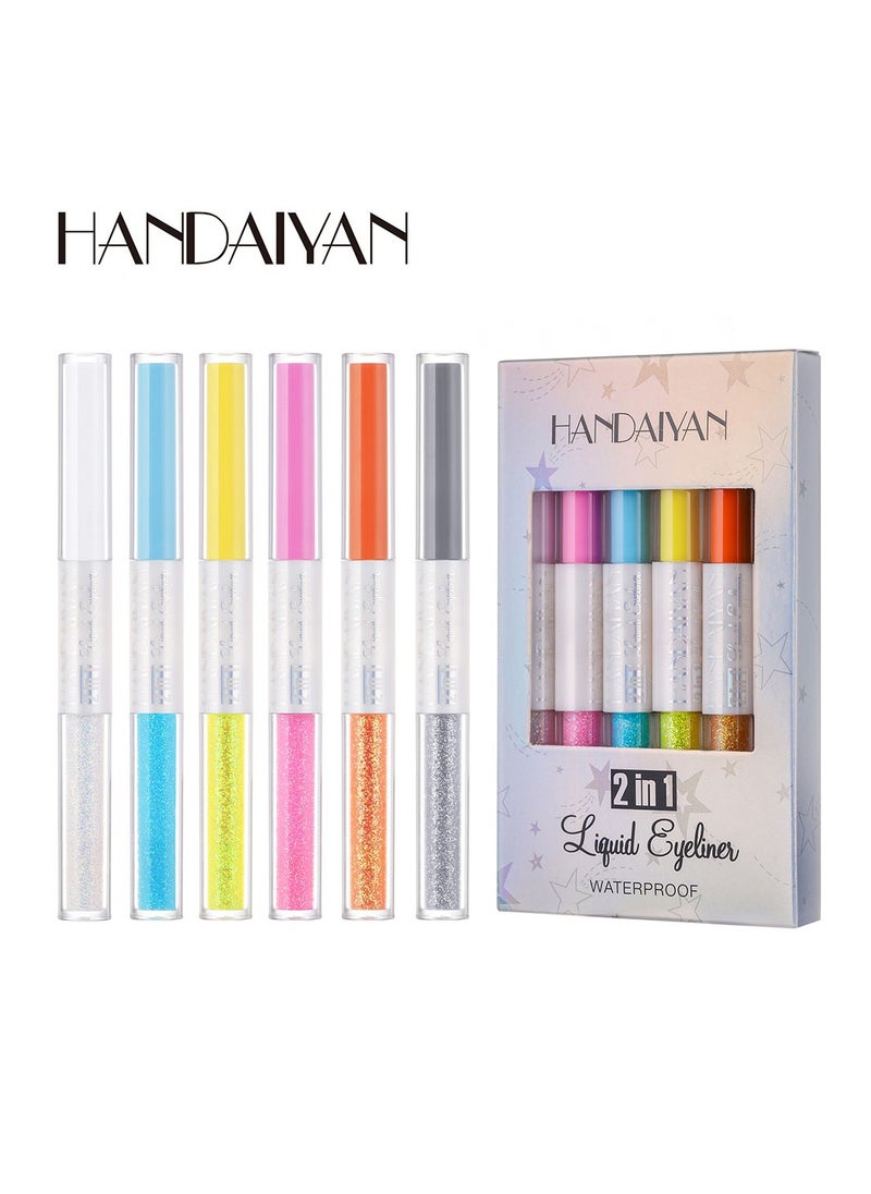 Handaiyan 6 Piece 2 In 1 Waterproof Liquid Eyeliners  - Image 1