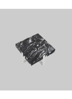 Neo Front Neo Front Luxurious Square Coffee Table: Handcrafted with Napoleon Black Marble and Artistically Modeled Mirrored Stainless Steel 100*100*32 cm FA920  - Image 4