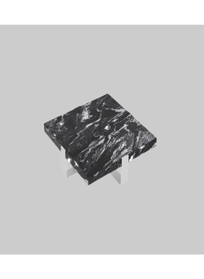 Neo Front - Neo Front Luxurious Square Coffee Table: Handcrafted with Napoleon Black Marble and Artistically Modeled Mirrored Stainless Steel 100*100*32 cm FA920 - Image 1