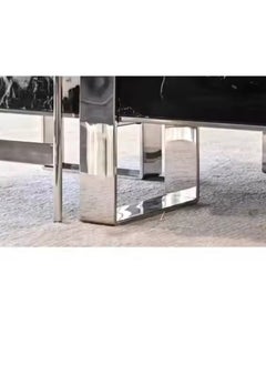 Neo Front Neo Front Luxurious Square Coffee Table: Handcrafted with Napoleon Black Marble and Artistically Modeled Mirrored Stainless Steel 100*100*32 cm FA920  - Image 5