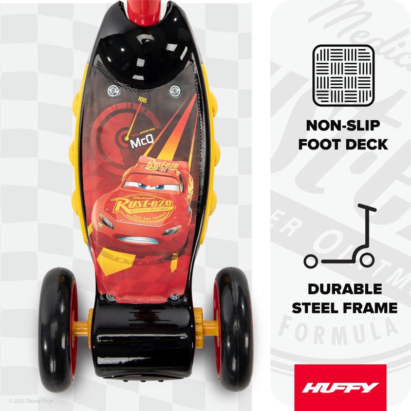 Huffy سكوتر هافي ديزني بيكسار كارس لمرحلة ما قبل المدرسة مع أضواء، جرس، وزجاجة ماء، أحمر سوبرهيرو - Image 4