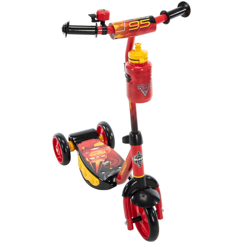 Huffy سكوتر هافي ديزني بيكسار كارس لمرحلة ما قبل المدرسة مع أضواء، جرس، وزجاجة ماء، أحمر سوبرهيرو - Image 5