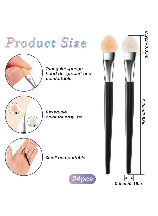 Sliverdew 24 Pcs Sponge Applicators,Small Sponge Painting Brushes Detailed Ink Paints Blending Brushes For Pastel Artist Painting Pastels, Diy Scrapbooking Cards Making - Image 3