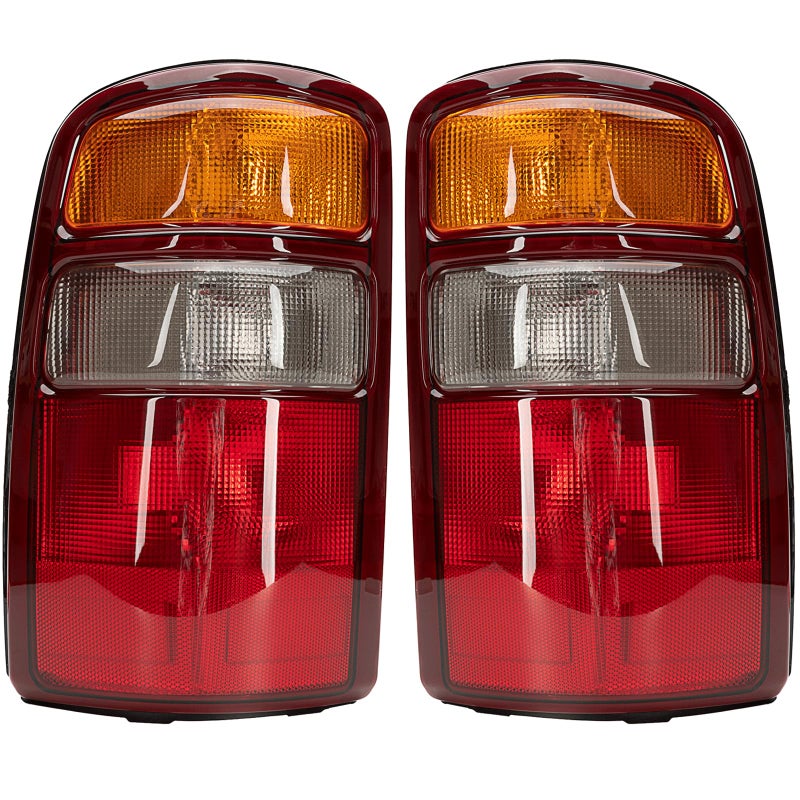 MiKaFex Tail Light Housing Compatible With 20002006 Chevy Tahoe Suburban 1500 2500 GMC Yukon Driver and Passenger Side Threecolor Red Border Rear Brake Lamps Rear Brake Lamps