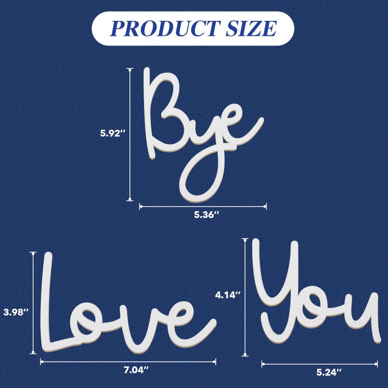 Dripykiaa Love You Bye Wood Sign Decor Decor Boho Decor 21.6 Wood Grain Wall Decor - Image 2
