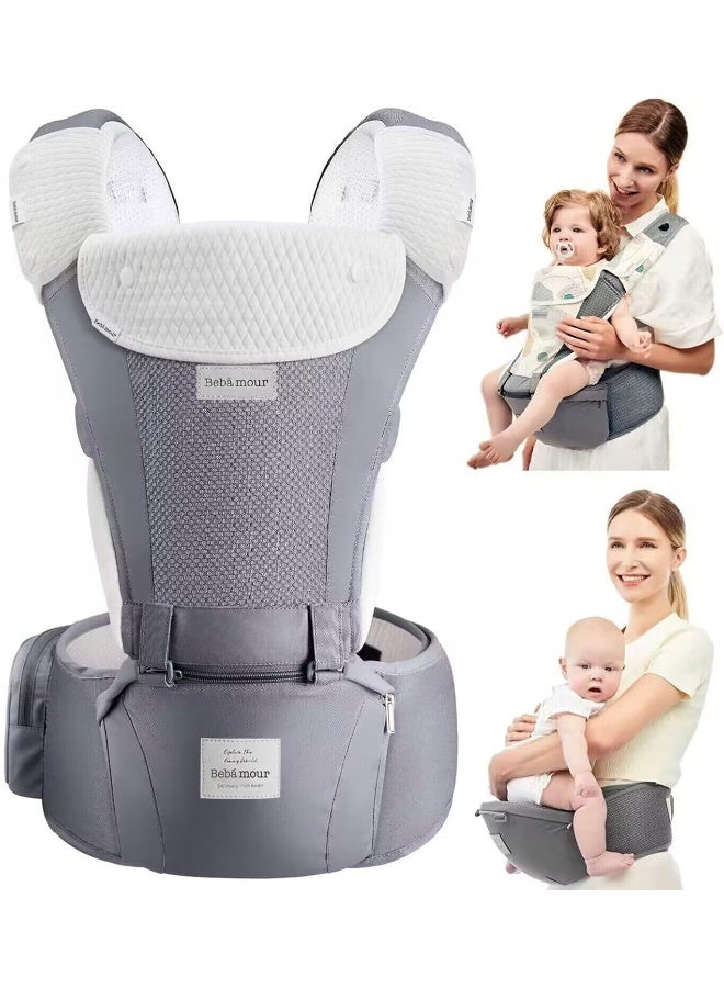 Bebamour Baby Carrier Newborn to Toddler-2 in 1 Hip Seat & Carrier - Image 1