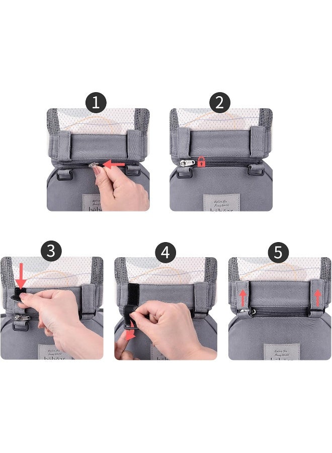 Bebamour Baby Carrier Newborn to Toddler-2 in 1 Hip Seat & Carrier - Image 4