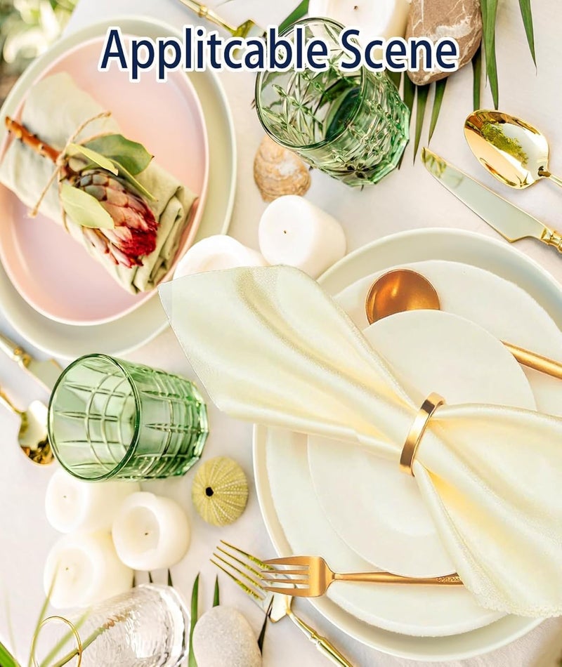 BdelrinQue 12Pcs Napkin Rings, Golden Napkin Holder for Dining Table, Elegant Napkin Ring for Wedding Receptions, Holiday Feasts, Formal Dinner Settings - Image 5