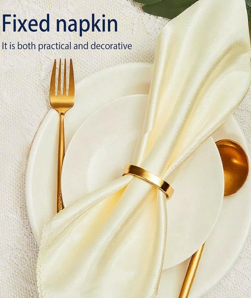 BdelrinQue 12Pcs Napkin Rings, Golden Napkin Holder for Dining Table, Elegant Napkin Ring for Wedding Receptions, Holiday Feasts, Formal Dinner Settings - Image 4