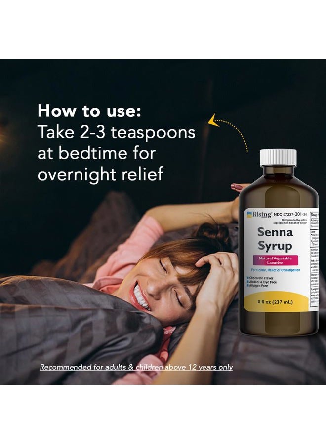 Rising Health Natural Vegetable Laxative - Senna Sennosides Syrup 8.8mg/5ml - Constipation Relief - Chocolate Flavor - Compared to Senokot® Syrup - Image 3