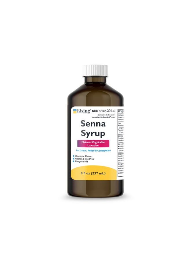Rising Health Natural Vegetable Laxative - Senna Sennosides Syrup 8.8mg/5ml - Constipation Relief - Chocolate Flavor - Compared to Senokot® Syrup - Image 1