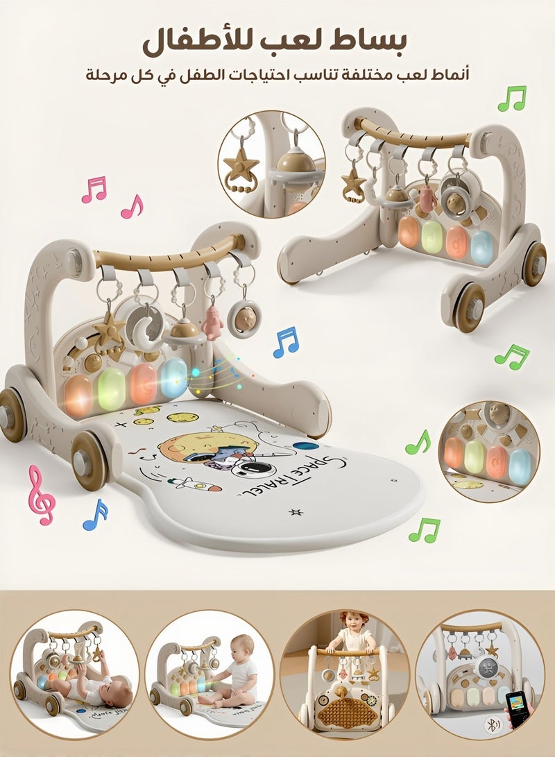 Aurlar 5-in-1 Baby Play Mat Activity Gym – Musical Activity Center with Piano, Lights & Walker, Soft Washable Cushion, Bluetooth Music, Perfect Baby Gift for Tummy Time & Learning - Image 1