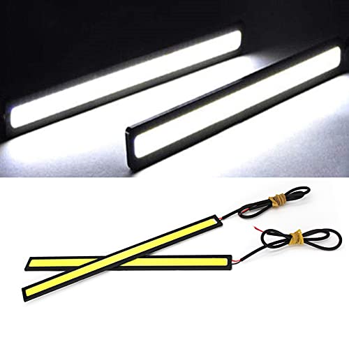 YankMooM 4Pieces Daytime Running Lights DRL Led Strip for Cars Waterproof COB Lights Truck Boat Bike Universal 17CM 12V Driving Lighting(White) - Image 5