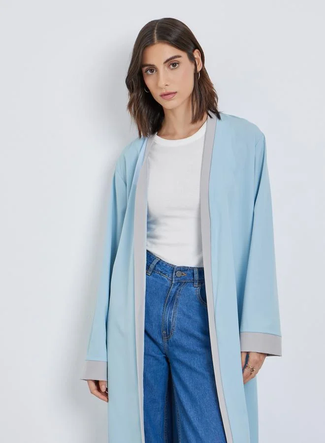 Take Two Take Two Contrast Edge Open Front Kimono