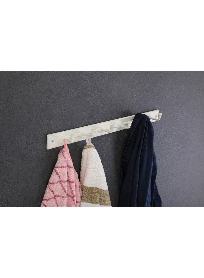 iSTAR Metal 6 Pin Cloth Hanger Wall Mounted Door Mounted Bathroom Cloth Hanger,Coth Wall Hook,Door Hooks Rail For Hanging Keys,Clothes,Towel Hanger, Ivory - Image 3