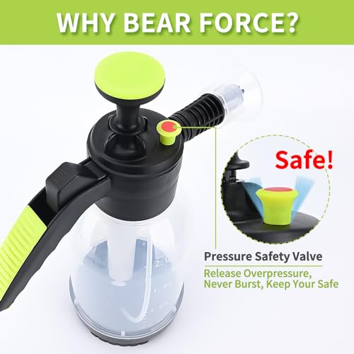 BEAR FORCE BEARFORCE Hand Pump Foaming Sprayer Pressure Foam Water Sprayer, Pressurized Foam Cannon 75 oz, Car Wash Operated Soap Foam Nozzle - Image 5