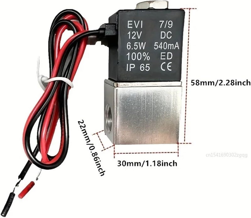 صمام كهرومغناطيسي مغلق افتراضيًا بقياس 1/4" 1/8"، يعمل بجهود 12V أو 24V أو 110V أو 220V، ثنائي الاتجاه، تشغيل مباشر (1/4"، 24V_Normally Closed) - Image 2