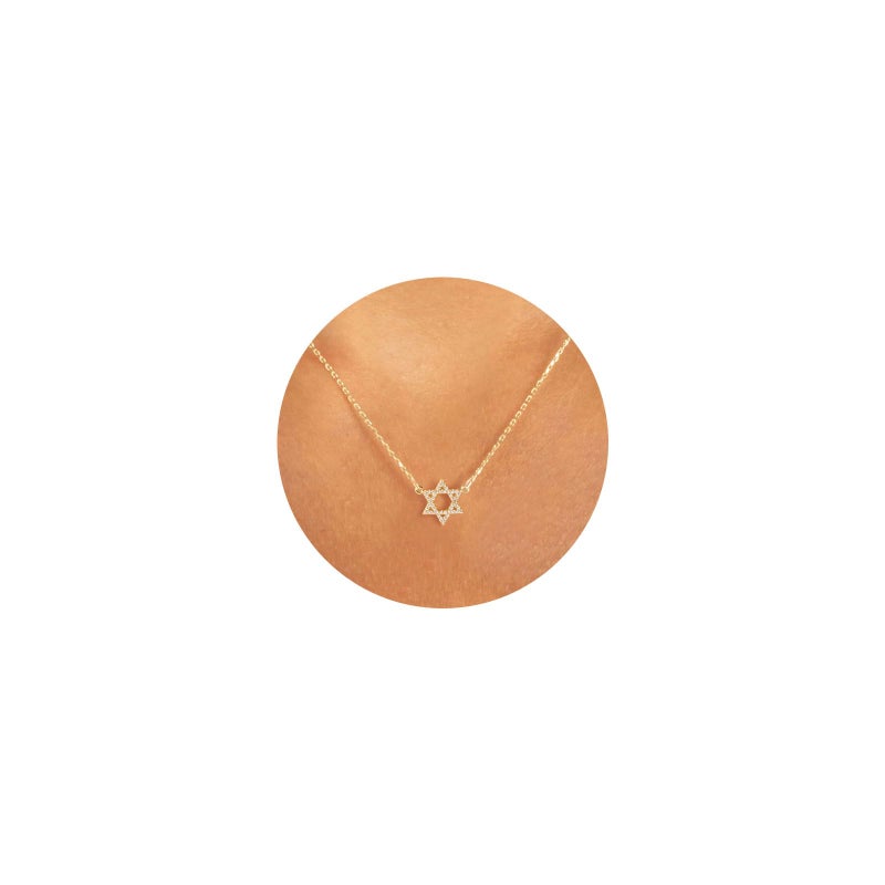 VRIUA Star of David Necklace for Women 14k Gold Plated Dainty Gold Star of David Cubic Zirconia Delicate Jewelry Everyday for Women - Image 1