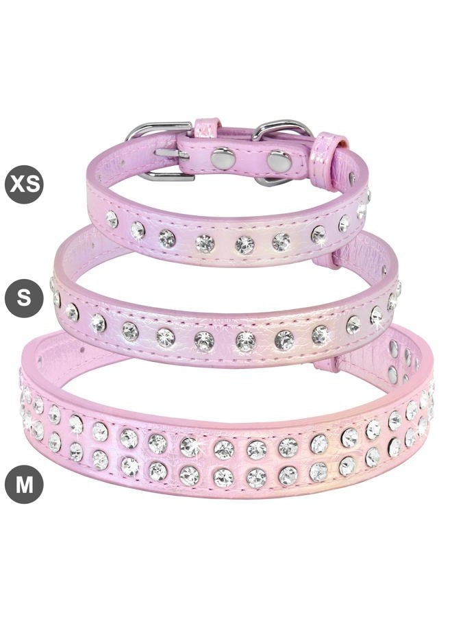 BEIRUI Bling Rhinestone Dog Collar with Studded Diamonds for Small Medium Dogs Cats,Cute Bedazzled PU Leather Dog Collar with Sparkling Crystals for Girl Boy Puppies,Purple,XS - Image 3
