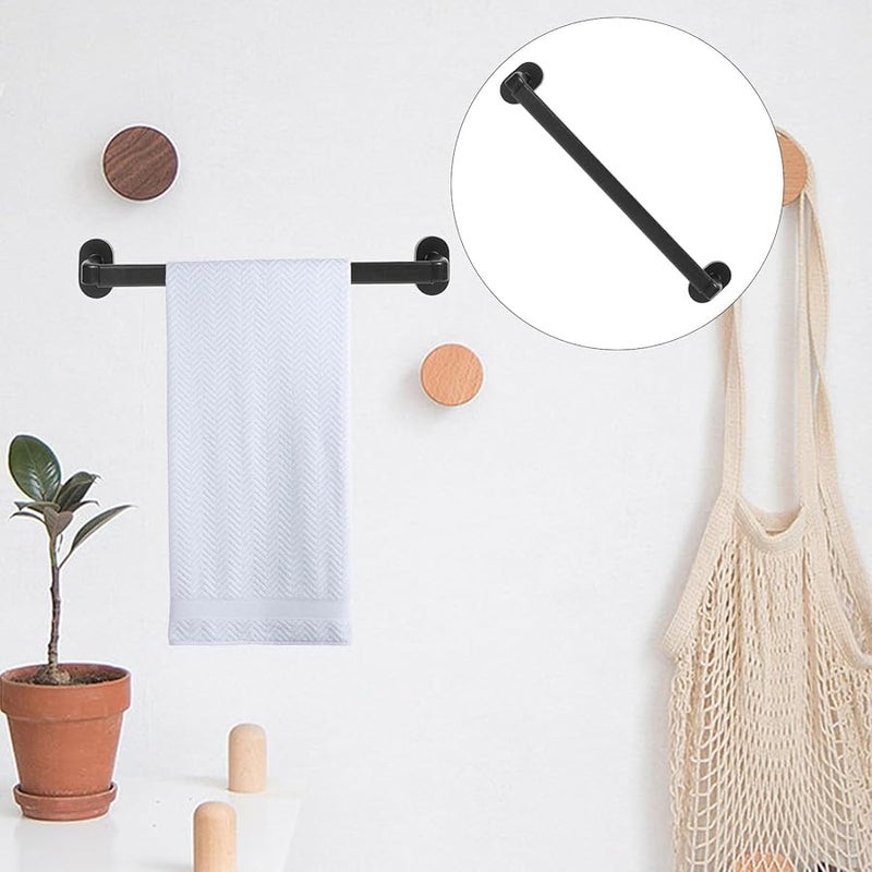 No Drill Towel Rack and Slipper Organizer Wall Mount Bathroom Holder Matte Black - Image 3