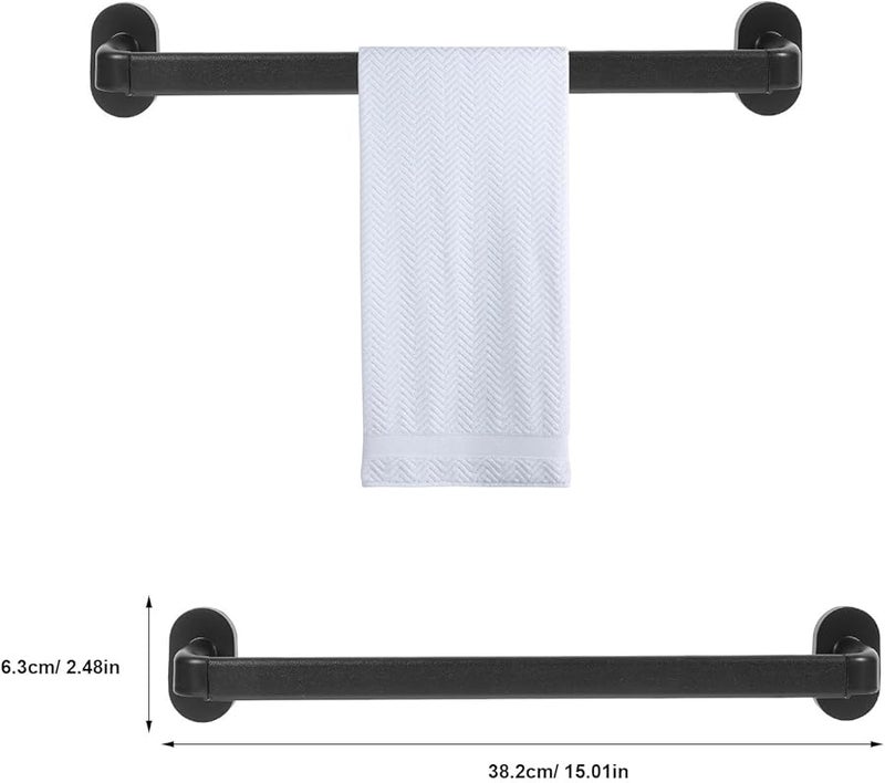 No Drill Towel Rack and Slipper Organizer Wall Mount Bathroom Holder Matte Black - Image 5