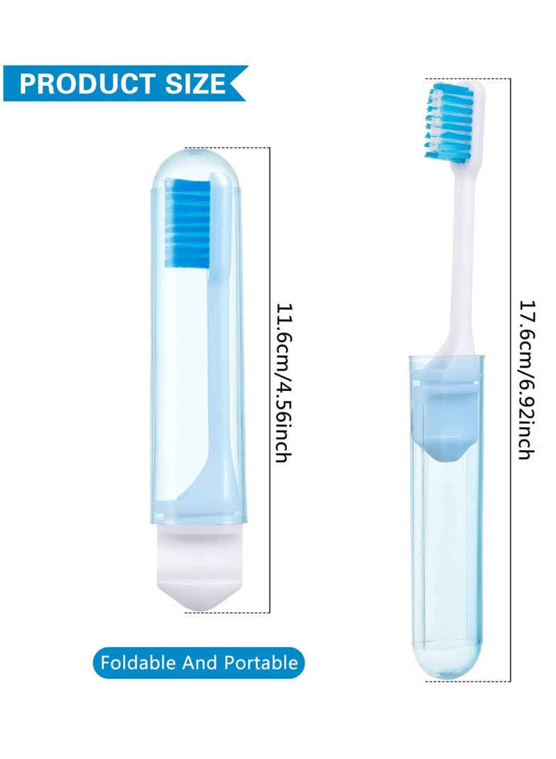 TLAXCA 4 Pieces Portable Soft Toothbrush Camping Toothbrush Travel Toothbrush Folding Travel Toothbrush for Adult Children Oral Care - Image 2
