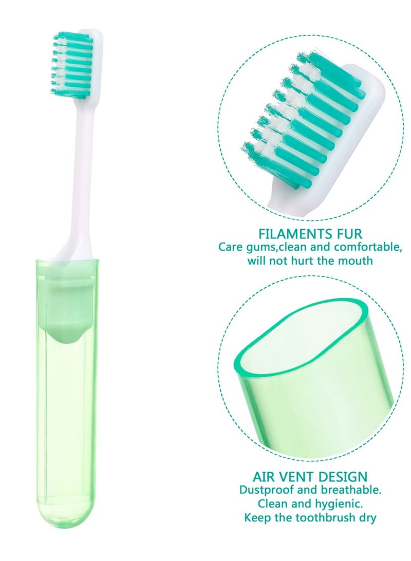 TLAXCA 4 Pieces Portable Soft Toothbrush Camping Toothbrush Travel Toothbrush Folding Travel Toothbrush for Adult Children Oral Care - Image 3