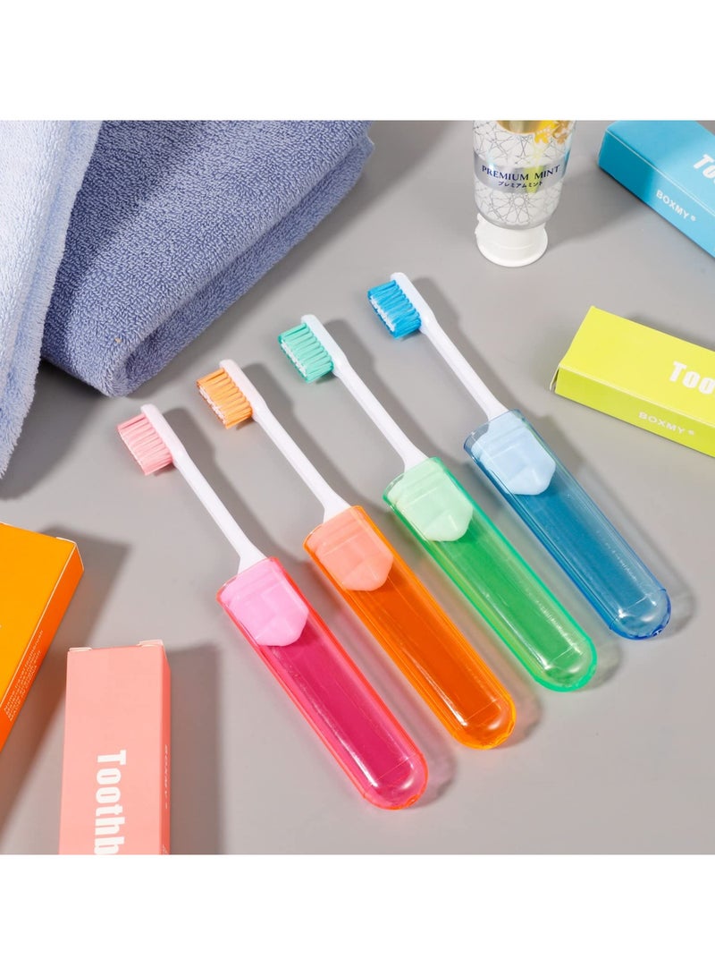TLAXCA 4 Pieces Portable Soft Toothbrush Camping Toothbrush Travel Toothbrush Folding Travel Toothbrush for Adult Children Oral Care - Image 4