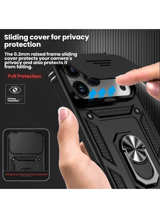 general Phone Case for iPhone 17 Pro Max, iPhone 17 Pro Max Case with Camera Cover & Kickstand Military Grade Shockproof Heavy Duty Protective with Magnetic Car Mount Holder Cover - Image 5