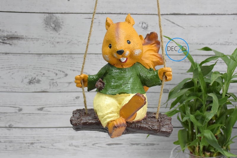DECZO Squirrel Hanging Decor for Outdoor or Indoor Garden, Home, Gift ,Resin ,Multicolor - Image 3