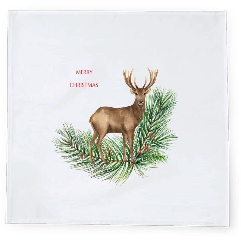 Khakee 6 Pcs Christmas Theme Silk Table Napkins 10x 10 for Xmas Decoration Christmas OrnamentsChristmas Giftxmas21196 - Image 3