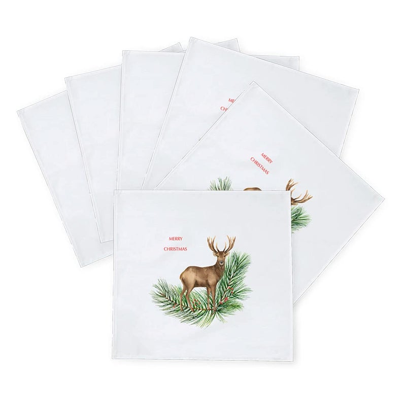 Khakee 6 Pcs Christmas Theme Silk Table Napkins 10x 10 for Xmas Decoration Christmas OrnamentsChristmas Giftxmas21196 - Image 2