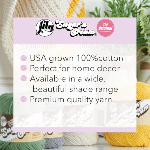 Lily Sugar 'N Cream The Original Solid Yarn, 2.5oz, Medium 4 Gauge, 100% Cotton - Blue - Machine Wash & Dry - Image 4