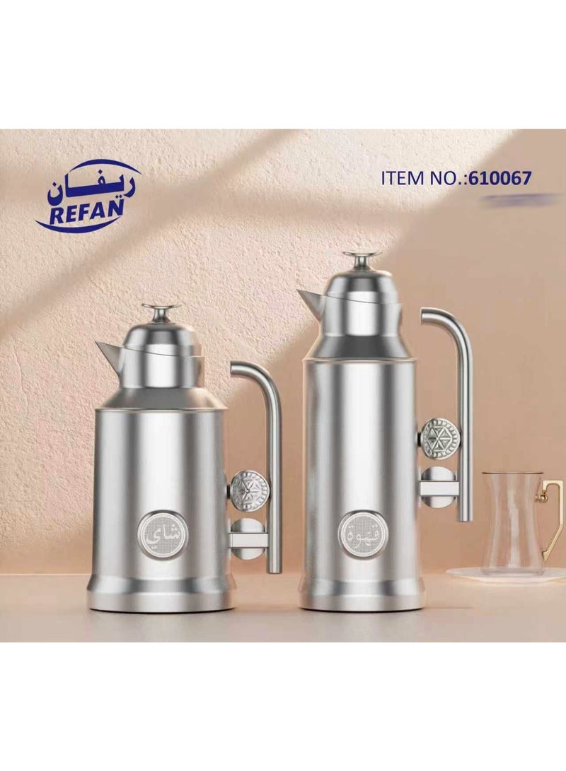 طقم ترامس من ريفان للشاي والقهوة بتصميم أنيق وعصري 1 لتر/ 1 لتر