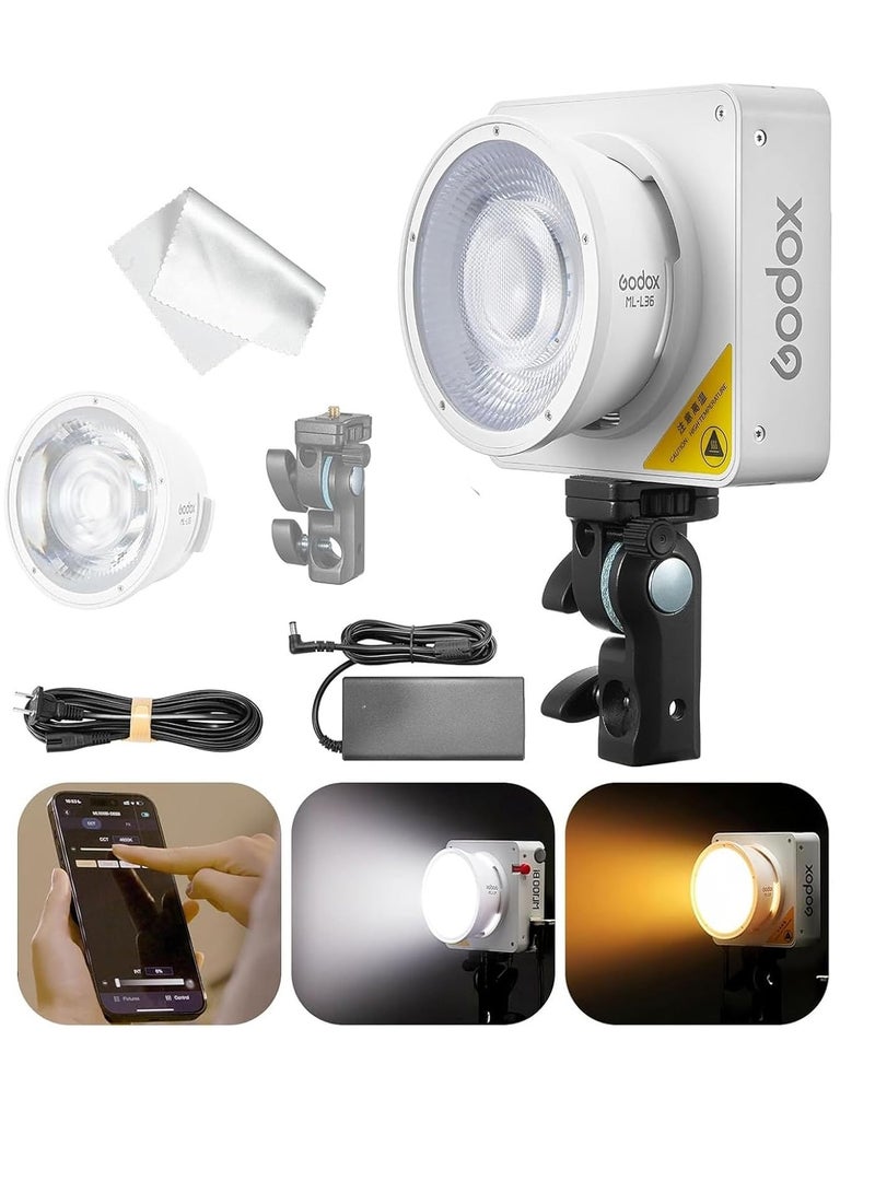Godox ML100Bi Pocket LED Video Light 120W Two Tone Fill Light for Photography 2800K-6500K 11 Lighting Effects Support GODOX with Reflector for 15° Lens Flexible Mount - Image 2