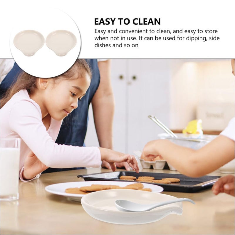 Ceramic Spoon Rest Set of 2 Sturdy Reusable Kitchen Countertop Holder - Image 4