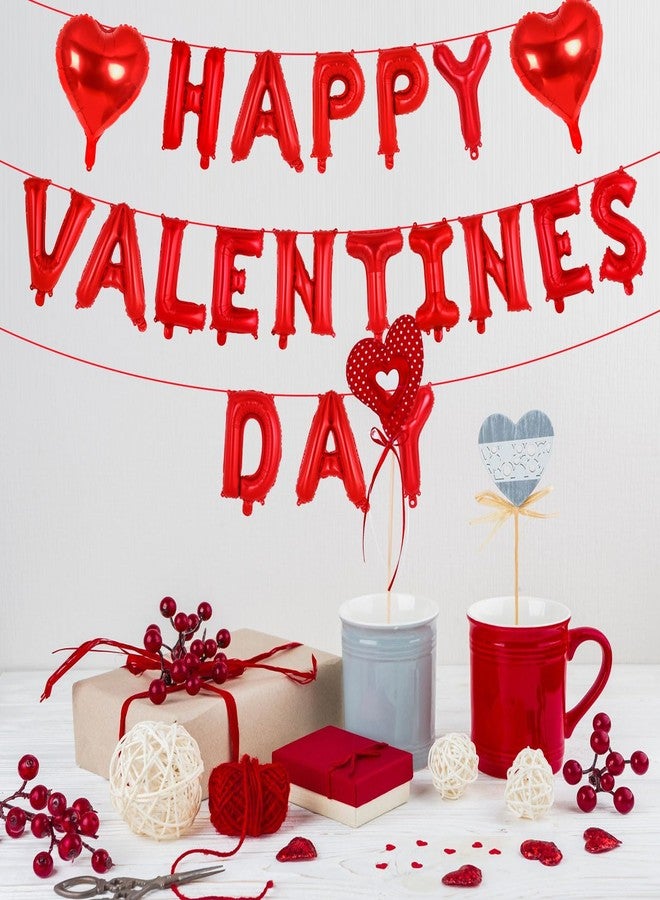 بالونات حروف عيد الحب مقاس 16 بوصة، بالونات على شكل قلب مقاس 18 بوصة، لافتة بالونات فويل على شكل حب لحفلات الزفاف والخطوبة ويوم الصداقة وحفلات توديع العزوبية (أحمر - عيد حب سعيد) - Image 3
