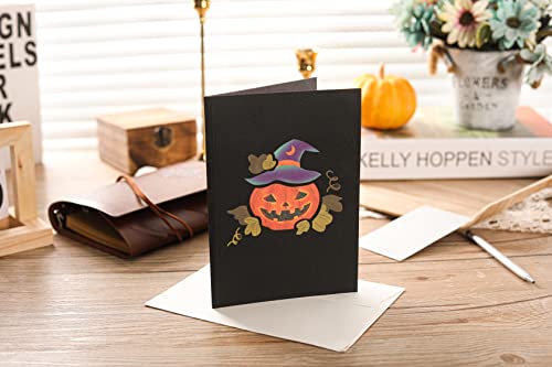 Liif Halloween Pumpkin Black Cat 3D Greeting Pop Up Card, Halloween Card, Cute, Kitten, Trick Or Treat | With Message Note & Envelop - Image 5
