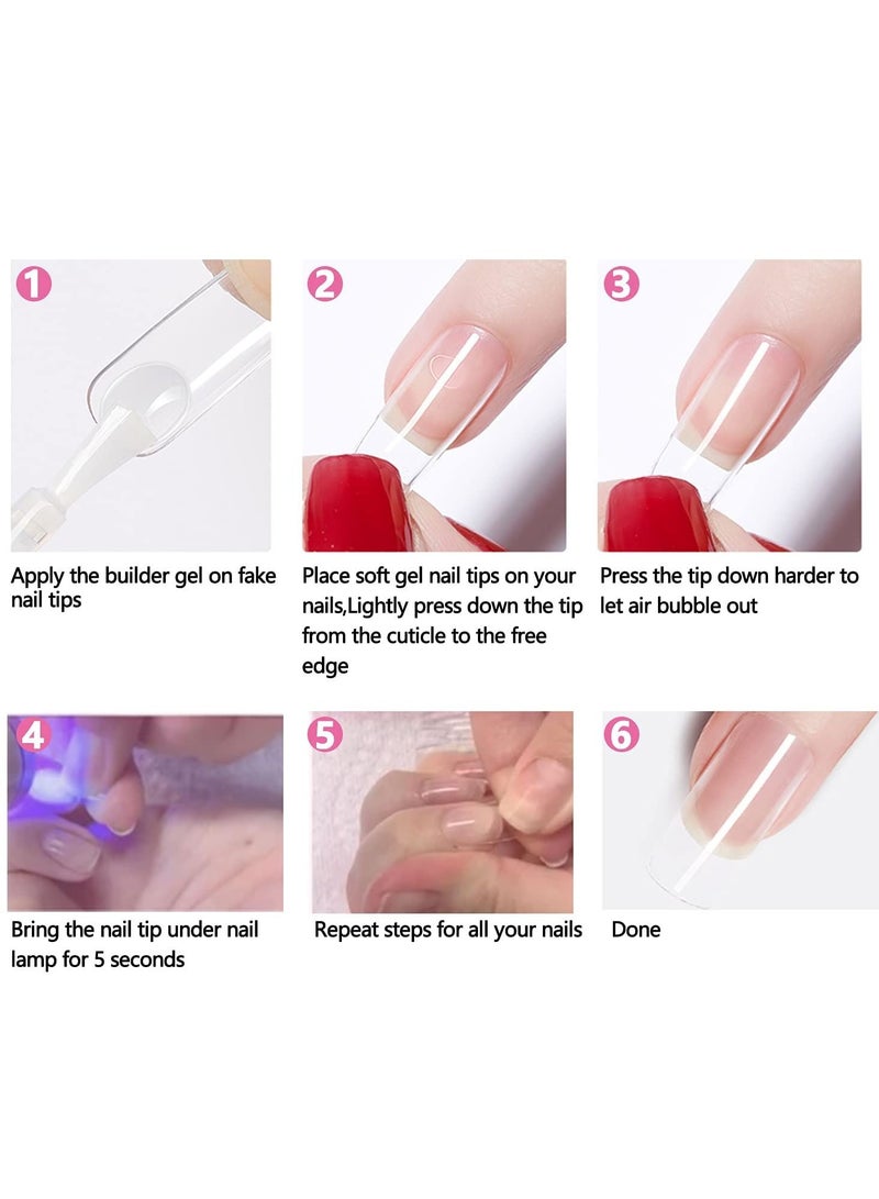 KASTWAVE Soft Gel Full Cover Nail Tips, 240PCS 12 Sizes Clear Gel Nail Tips Long Stiletto Gelly Tips with Case for Press On Nail Extension DIY Manicure Soak Off - Image 2