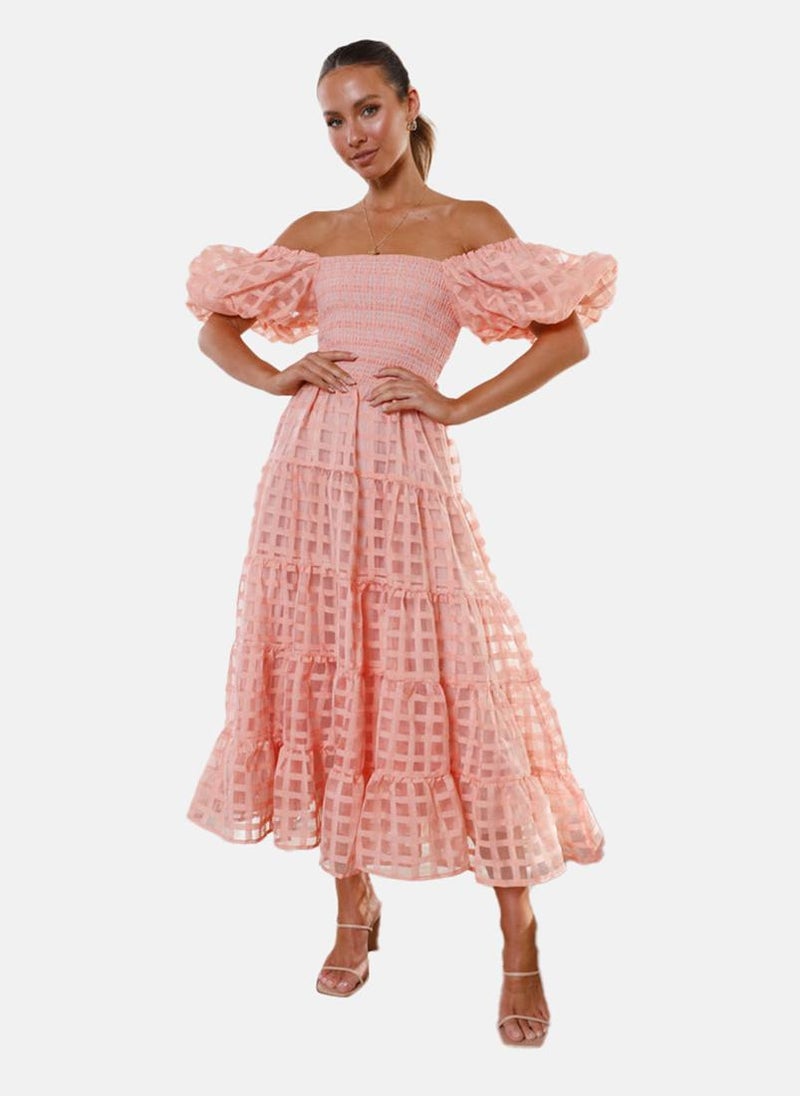 يونيكي فستان مكشوف الأكتاف متعدد الطبقات - Image 2