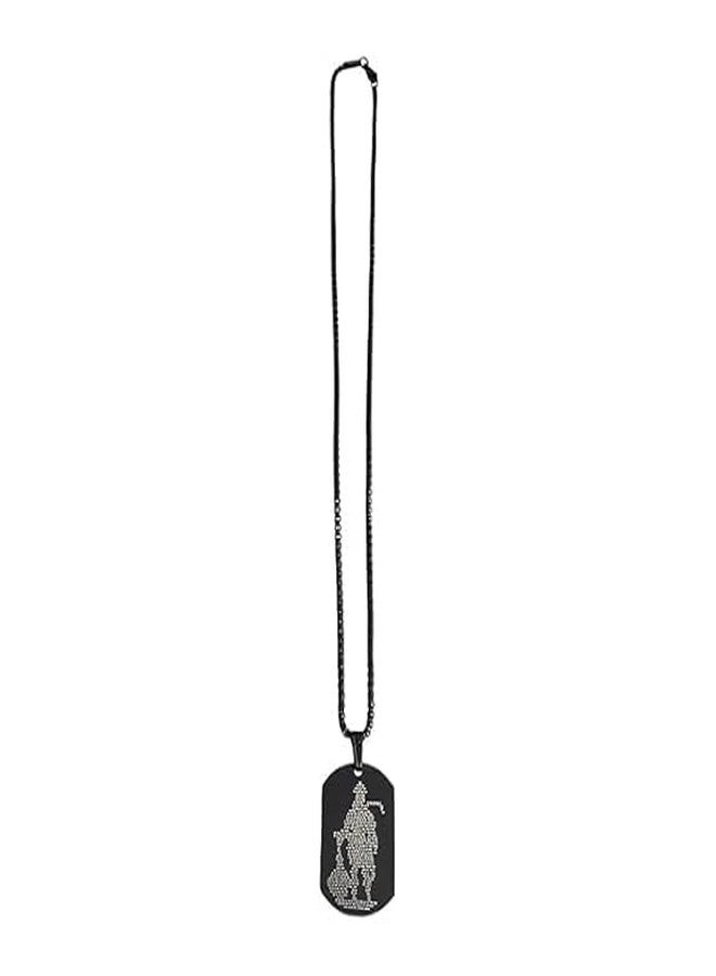 Fliptic Hanuman Chalisa Micro-carved Tag Stainless Steel Necklace for Men | Locket and Pendant for Men and Guys | Hanuman with Chain (Black) - Image 2