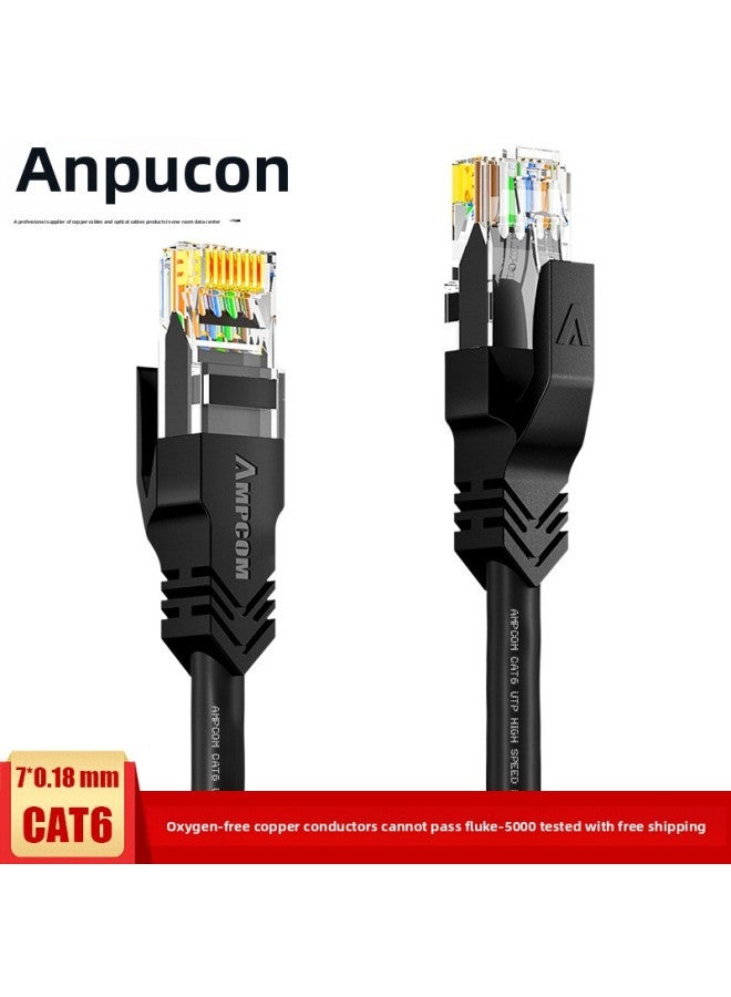 Anpukang Gigabit Network Cable Class 6 6 Computer Router Broadband High-speed Network Jumper 8-core Twisted Pair Connection-Color:Black-Line Length:1.5 M
