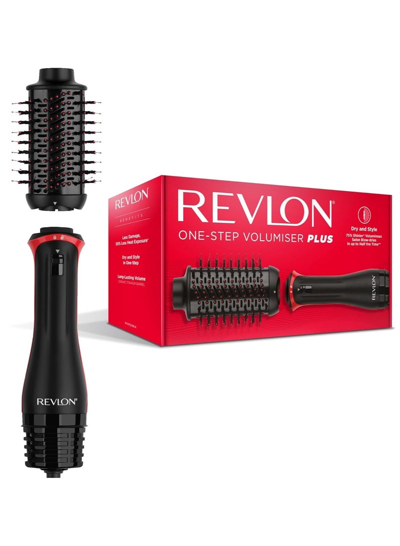 Revlon One-Step Volumiser Plus (Detachable Head, Ceramic Titanium Barrel, Mixed Styling Bristles with Activated Charcoal Pins, Tourmaline Ionic Technology) - Image 1